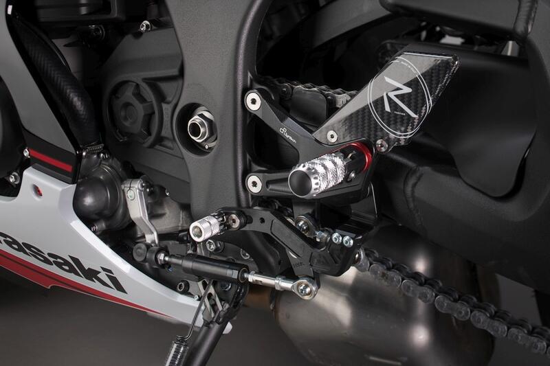 Adjustable Rear Sets With Fixed Foot Pegs, Reverse Shifting for Kawasaki Naturale